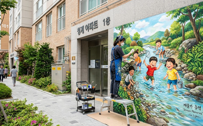 단지 외벽 그래픽 도장 사례